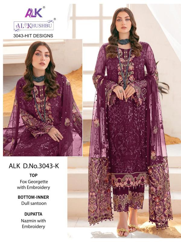 Alk Khushbu 3043 J To M Heavy Designer Pakistani Suit Collection